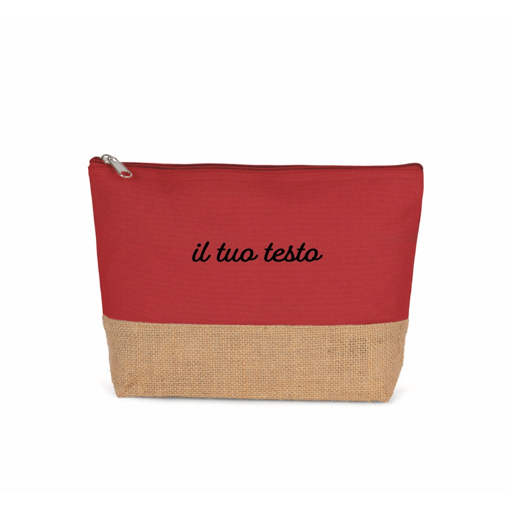 Pochette in cotone canvas & juta