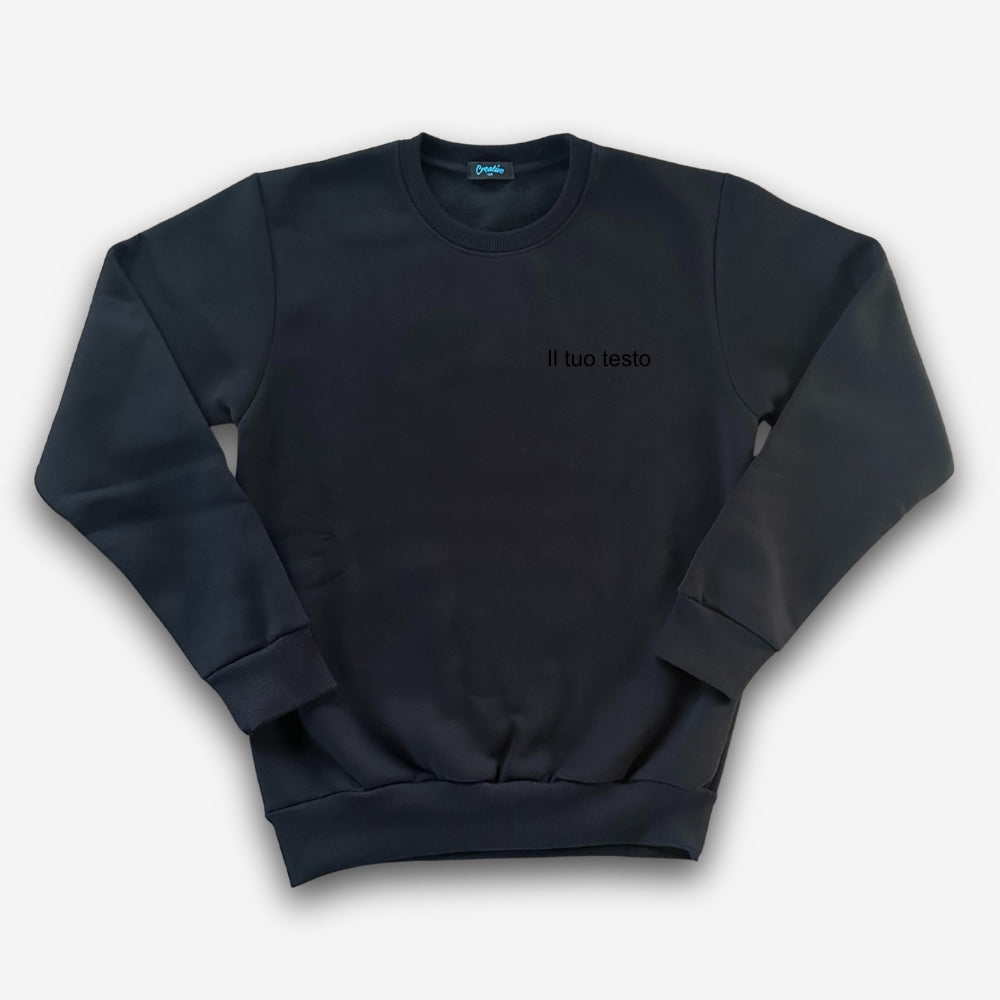 Felpa Uomo Girocollo Personalizzata con Ricamo Centrale o Lato