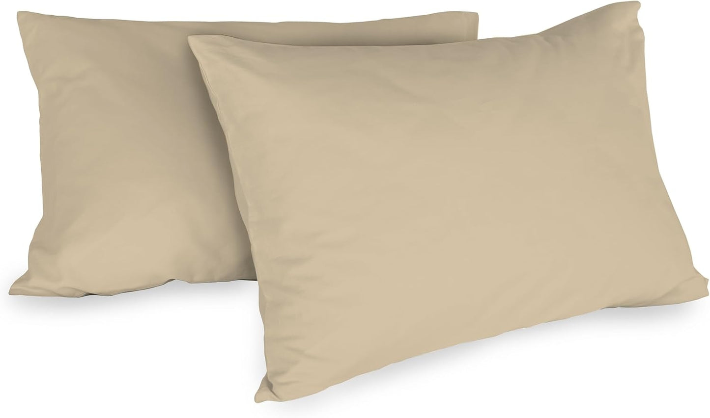 Lot de deux taies d’oreiller brodées premium (coton percale)