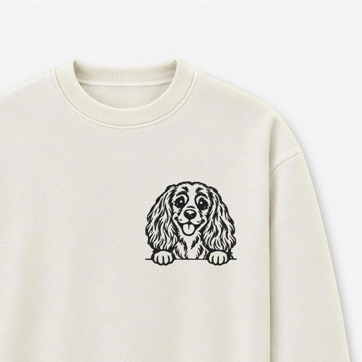Felpa donna con Cavalier King ricamato