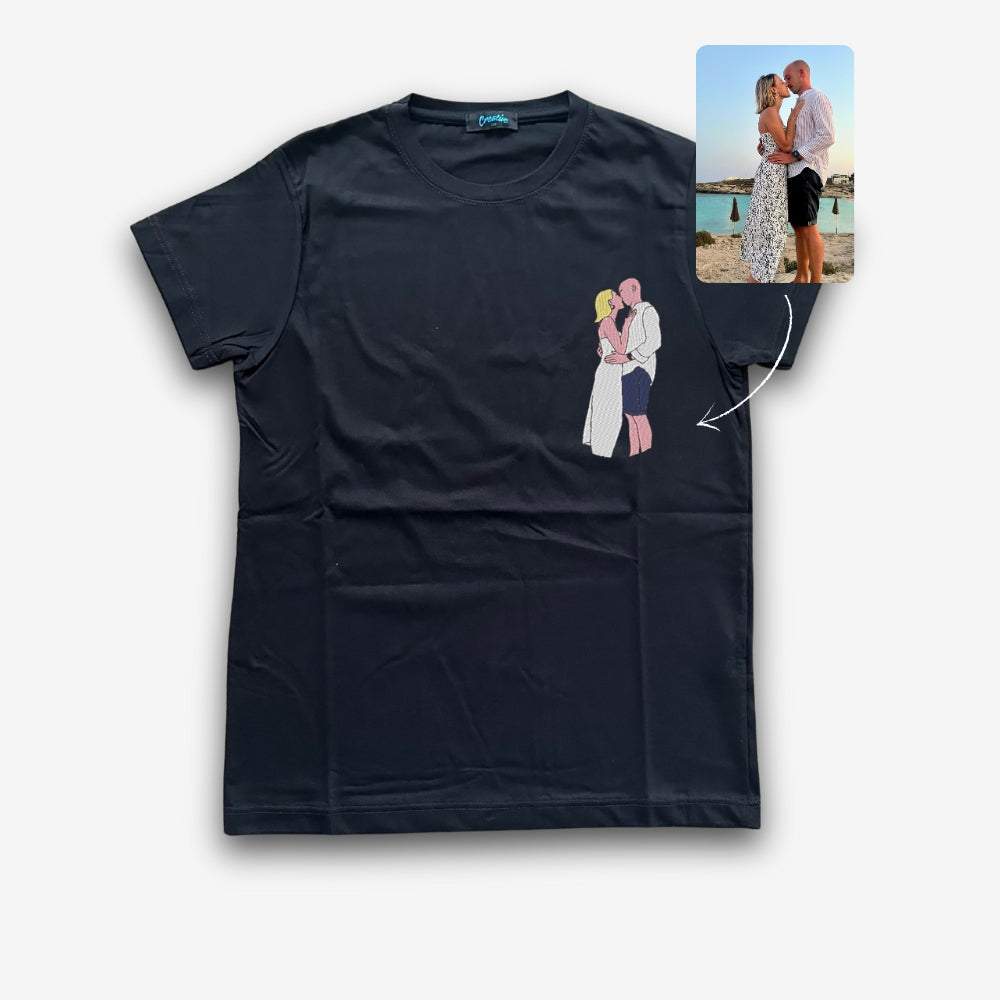 T-shirt Uomo Personalizzata con Foto Ricamata a colori