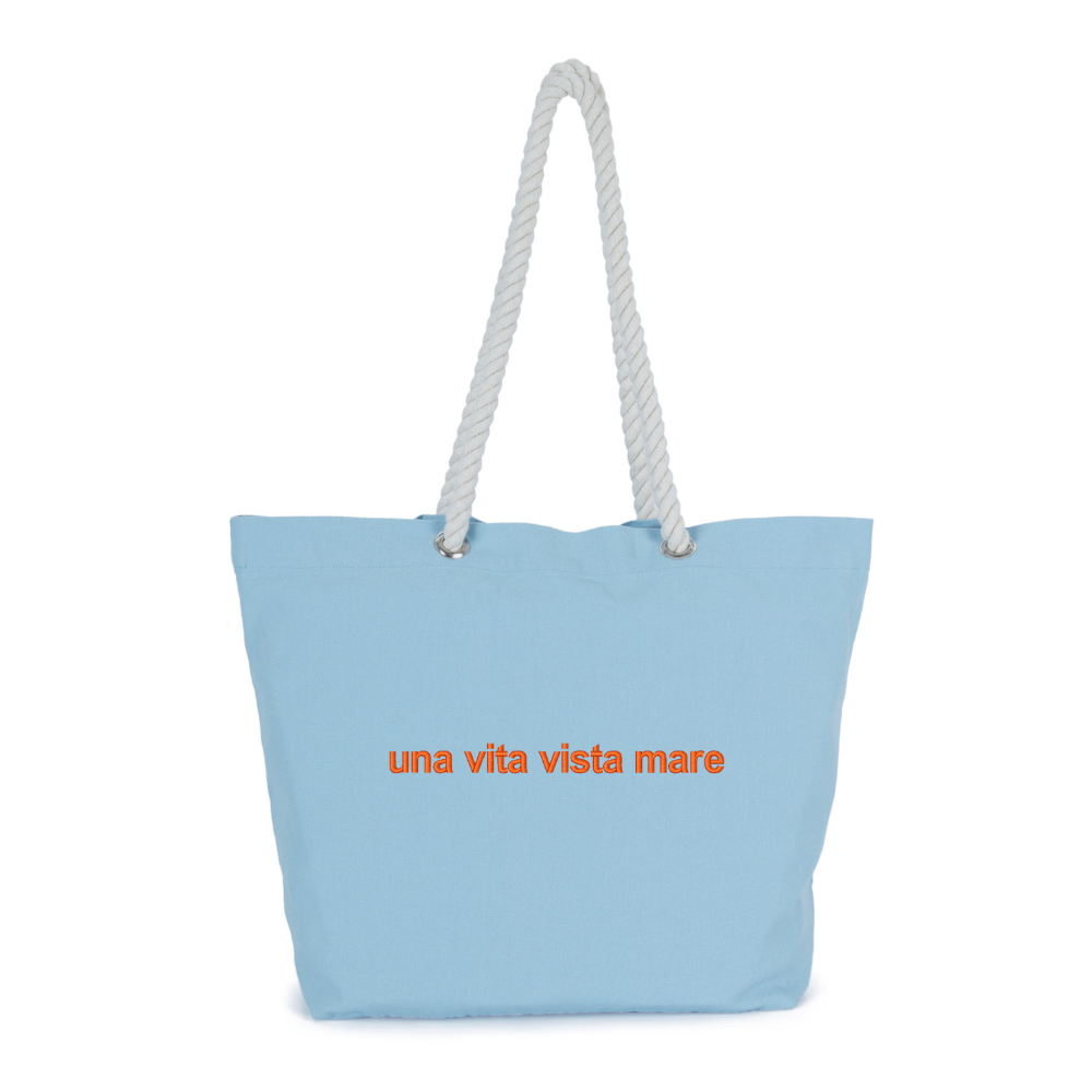 Borsa Ricamata "una vita vista mare"