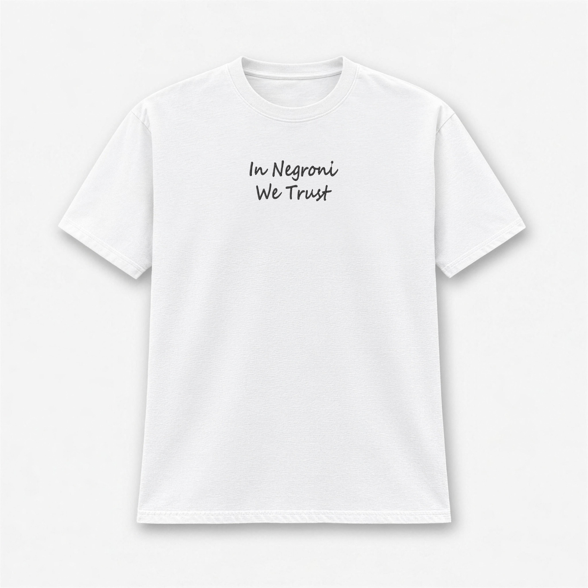 T-shirt Uomo Ricamata "In Negroni We Trust"