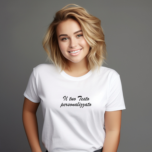 T-shirt Donna Personalizzata con Ricamo Centrale o Lato Cuore