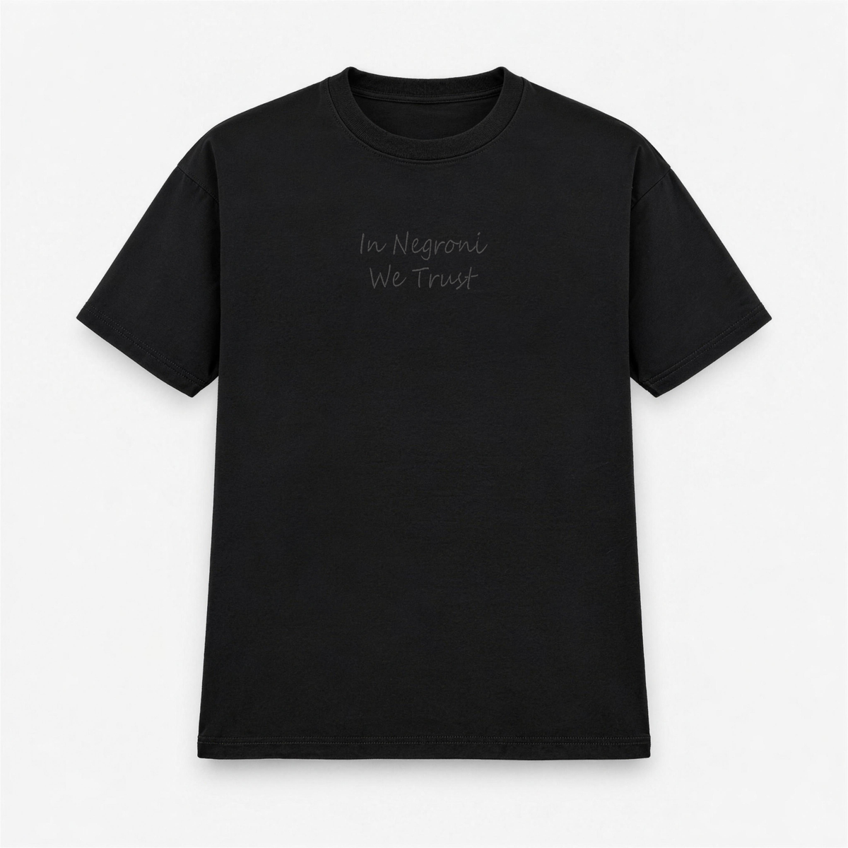 T-shirt Uomo Ricamata "In Negroni We Trust"