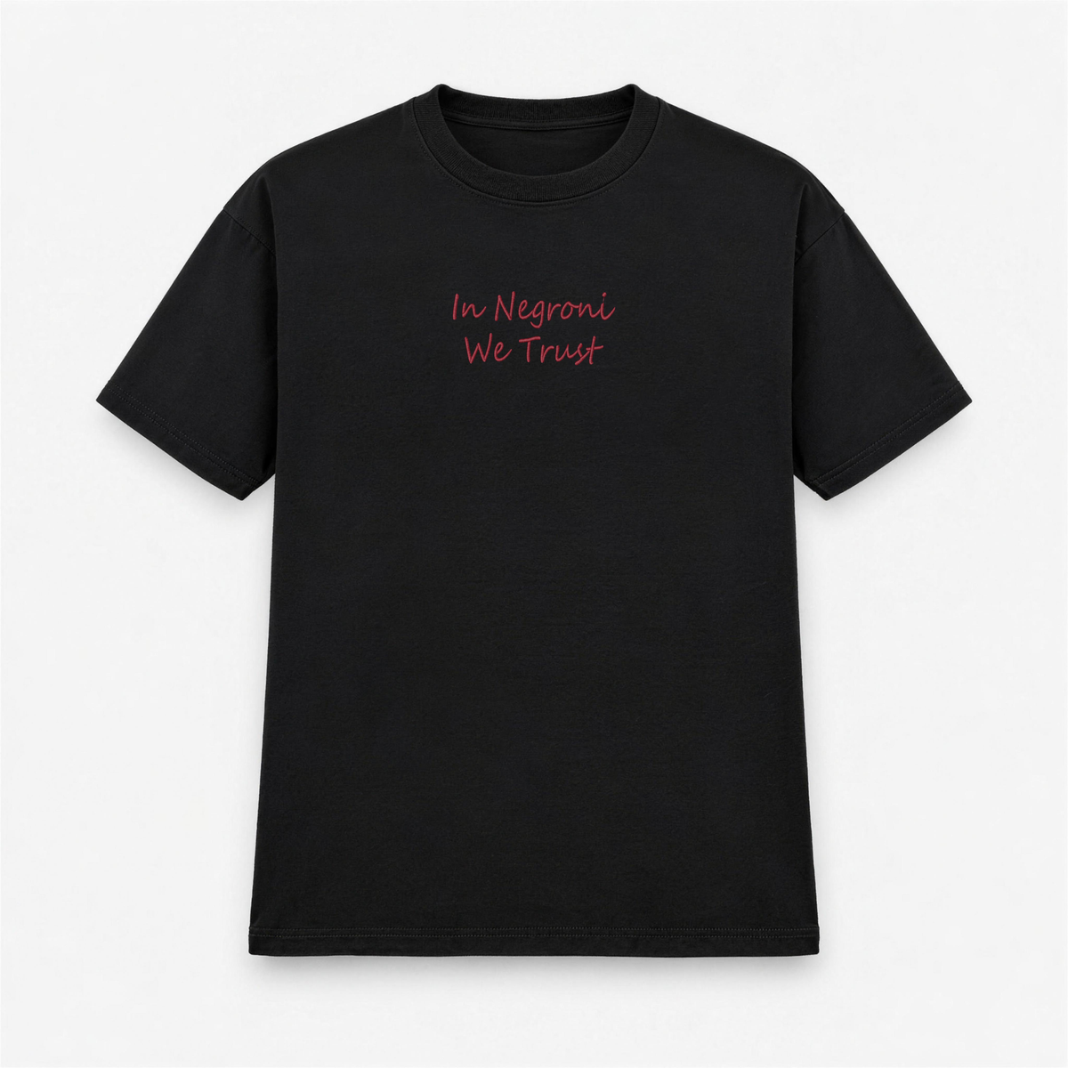 T-shirt Uomo Ricamata "In Negroni We Trust"