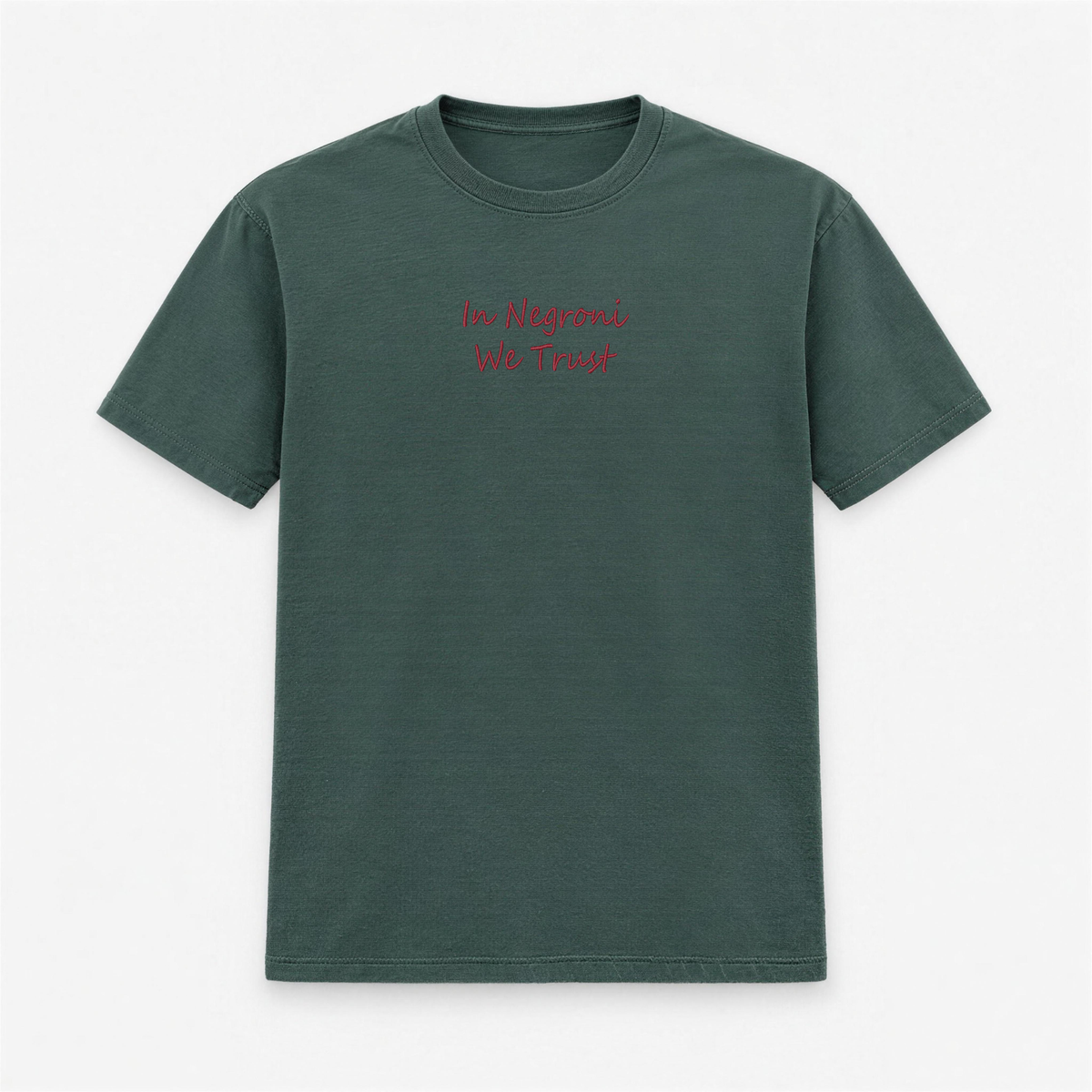 T-shirt Uomo Ricamata "In Negroni We Trust"