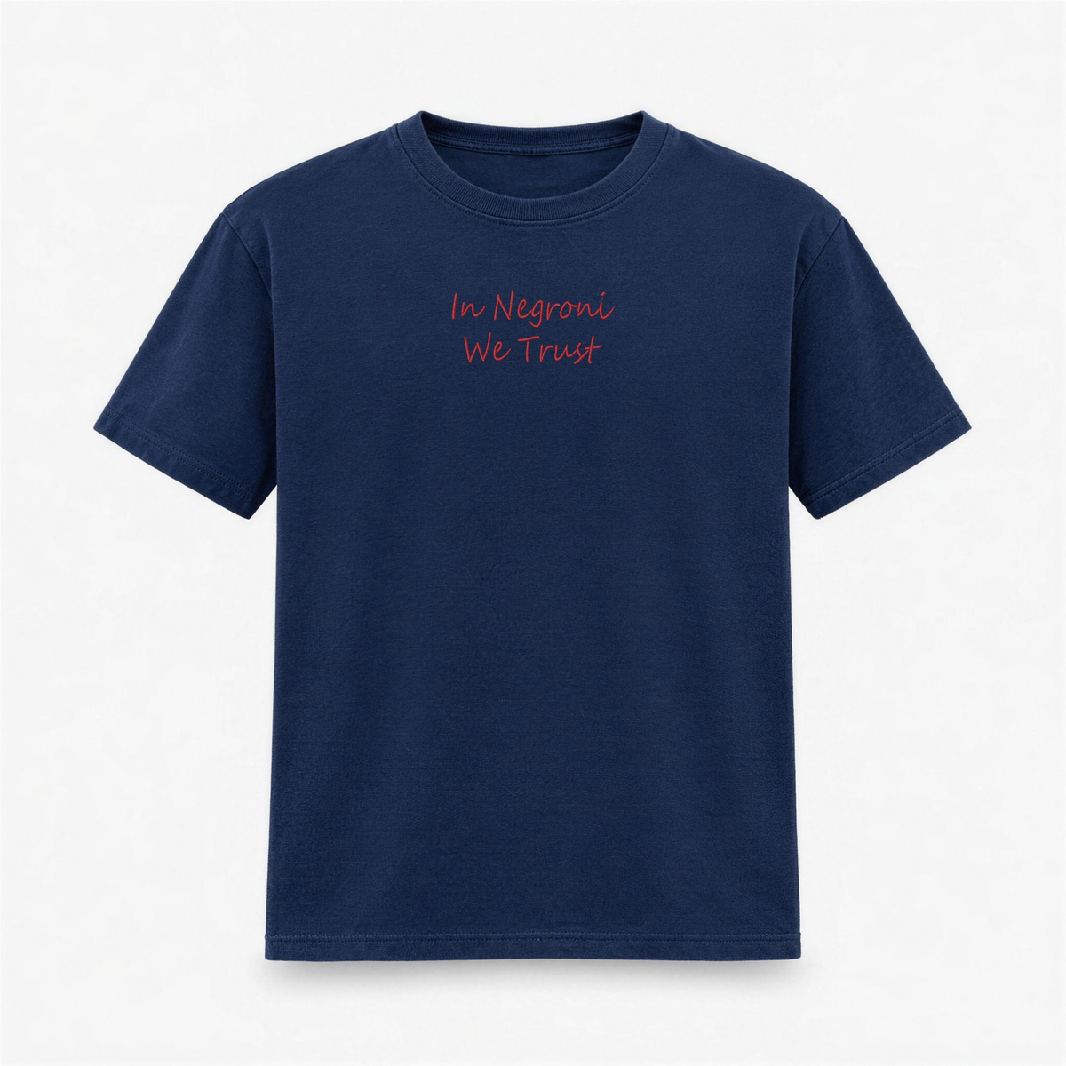 T-shirt Uomo Ricamata "In Negroni We Trust"