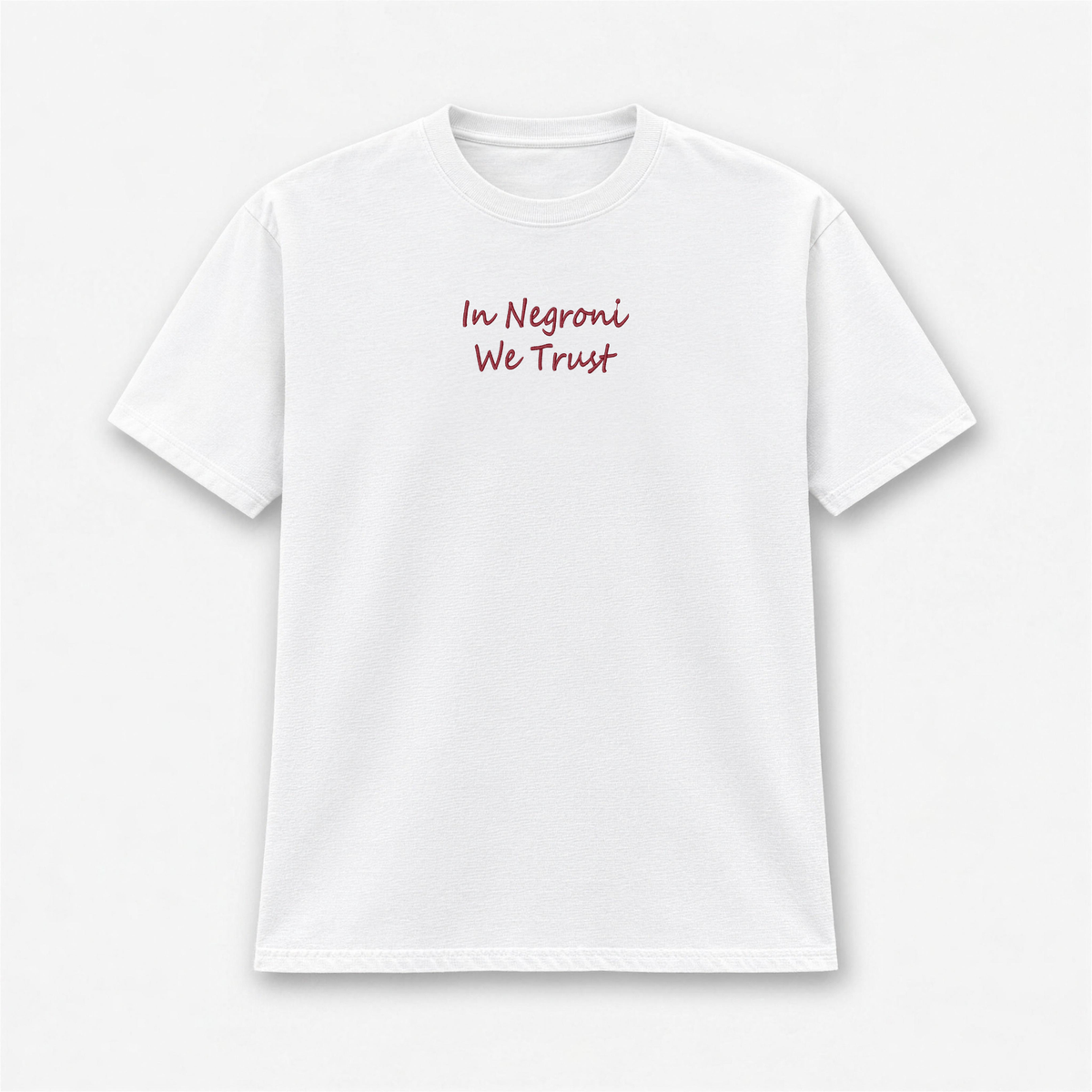 T-shirt Uomo Ricamata "In Negroni We Trust"