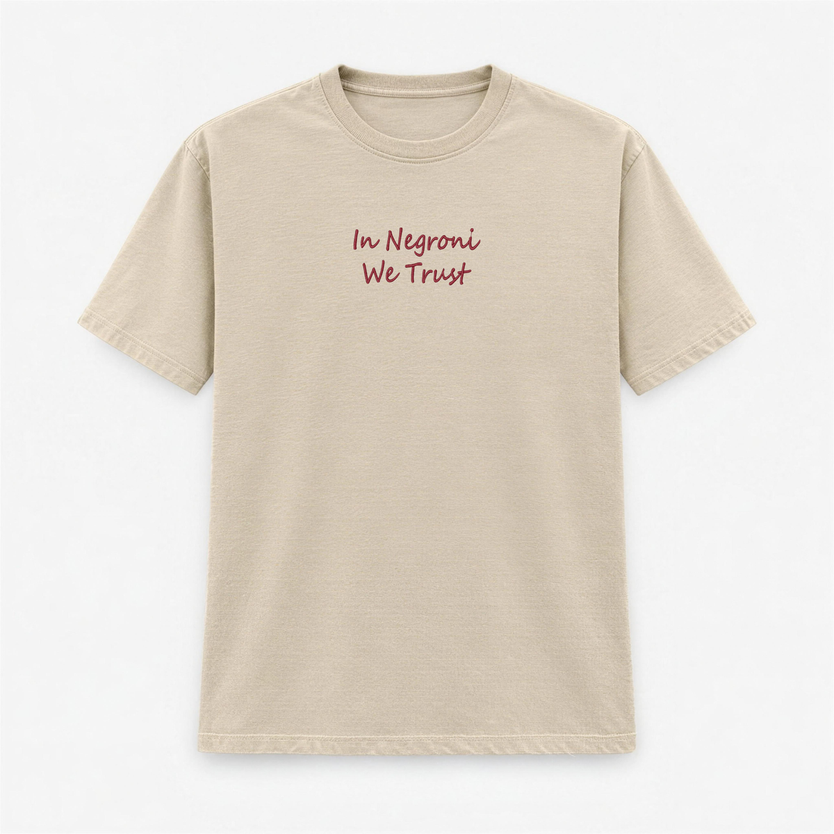 T-shirt Uomo Ricamata "In Negroni We Trust"