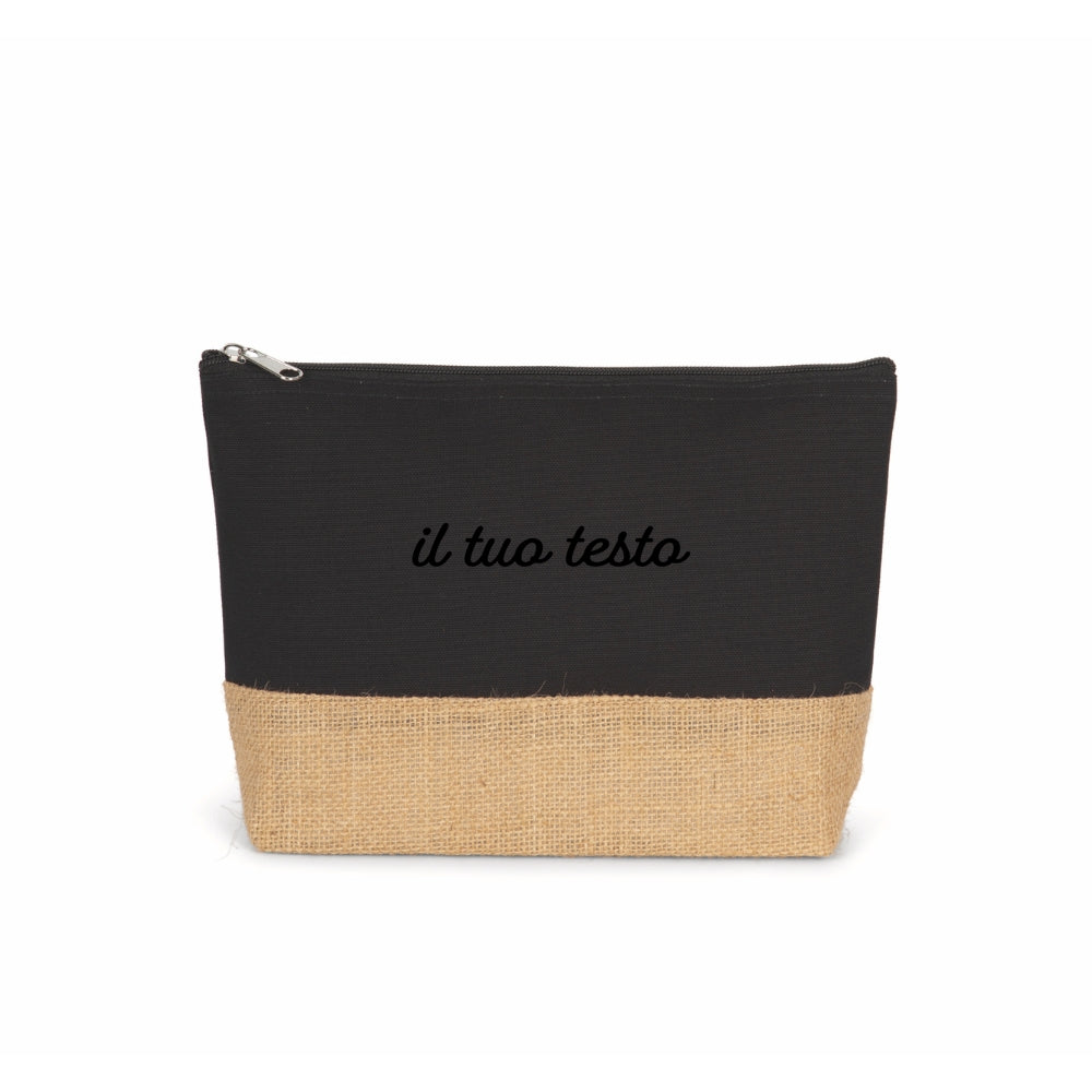 Pochette in cotone canvas & juta