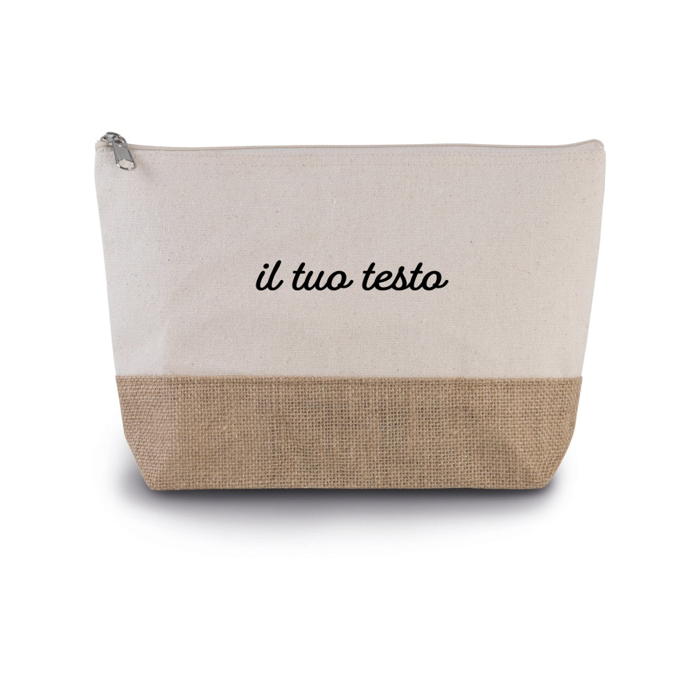 Pochette in cotone canvas & juta