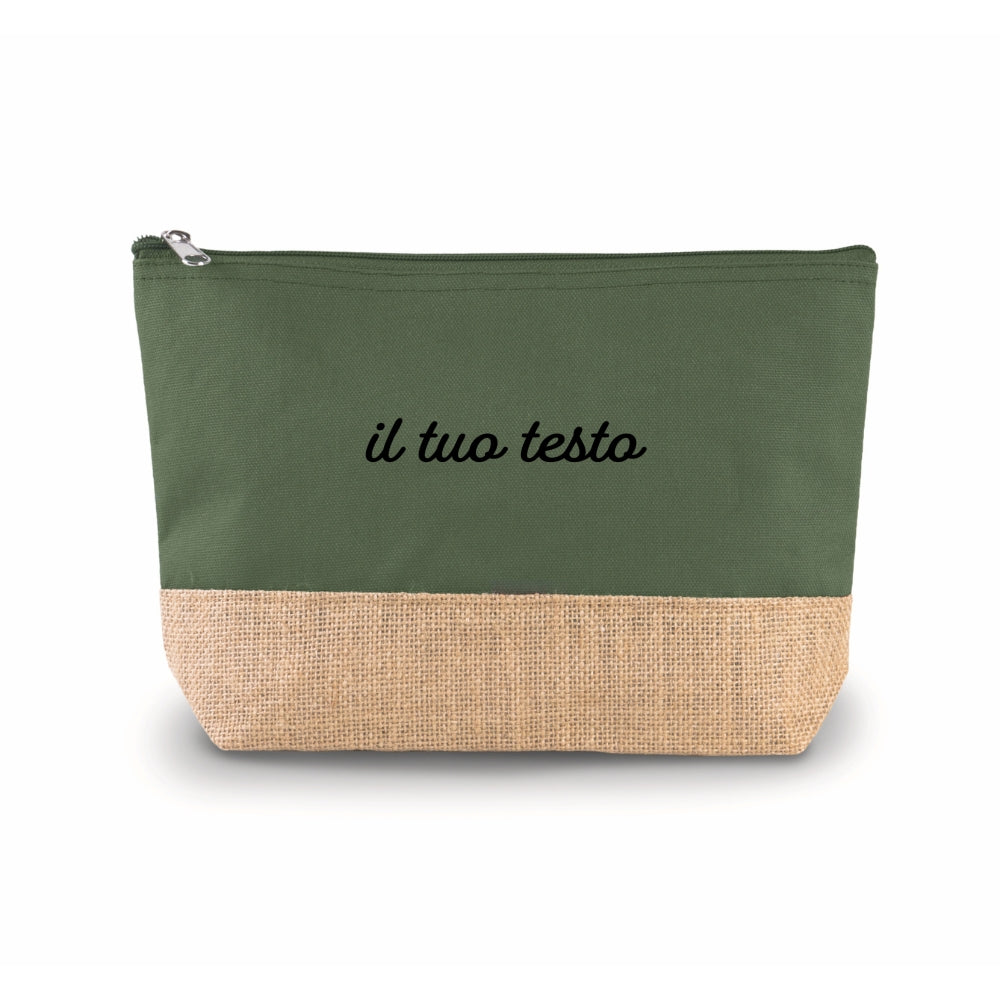 Pochette in cotone canvas & juta