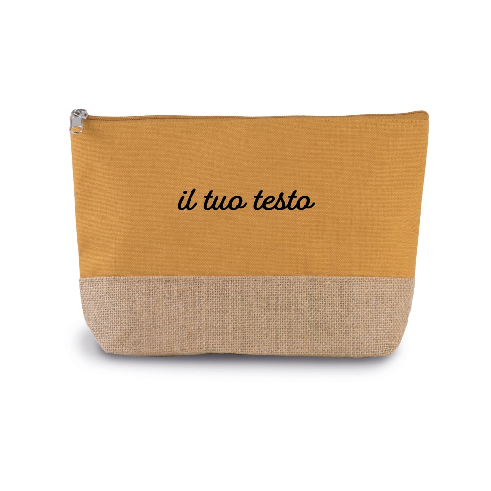 Pochette in cotone canvas & juta