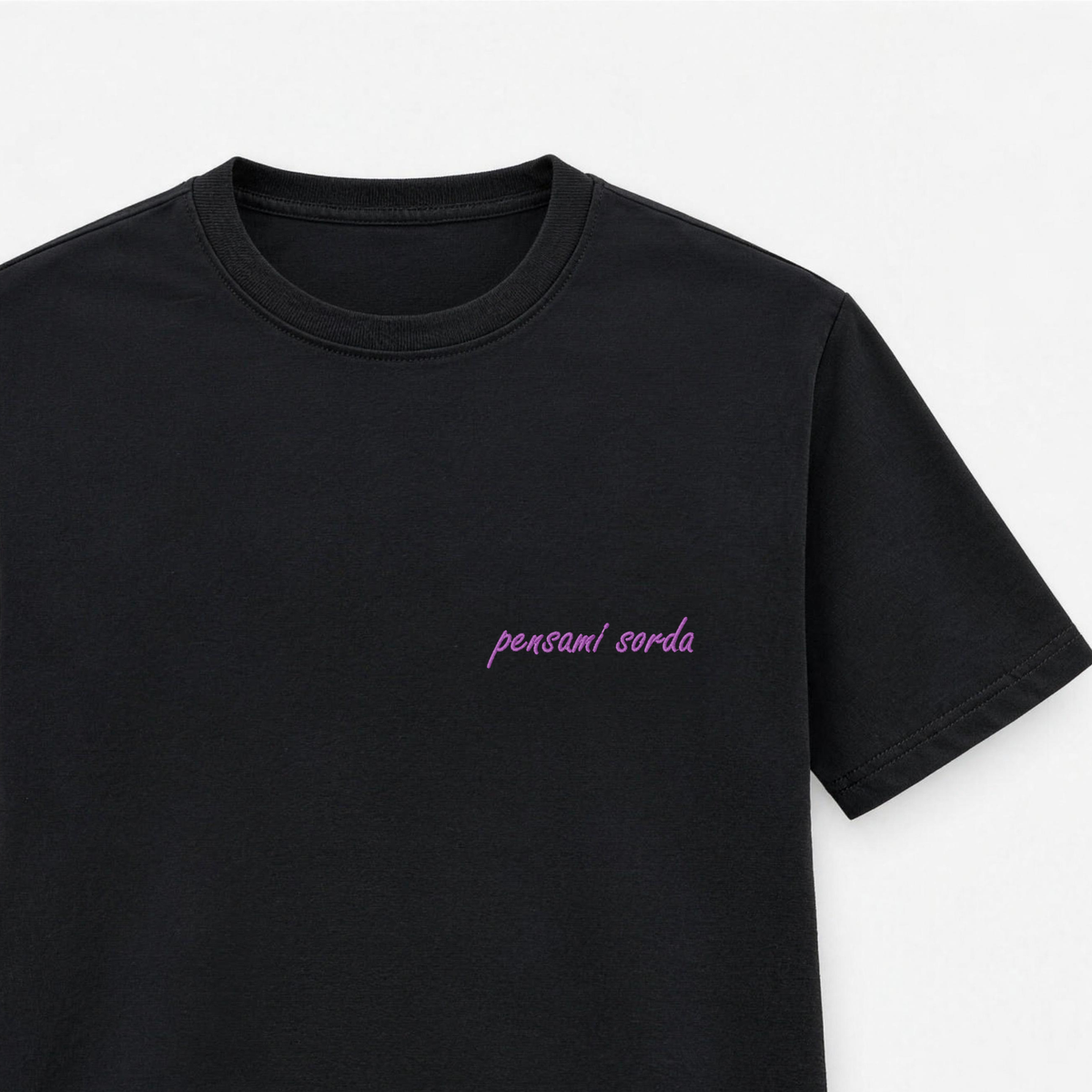 T-shirt Donna "pensami sorda" - Ricamo lato cuore