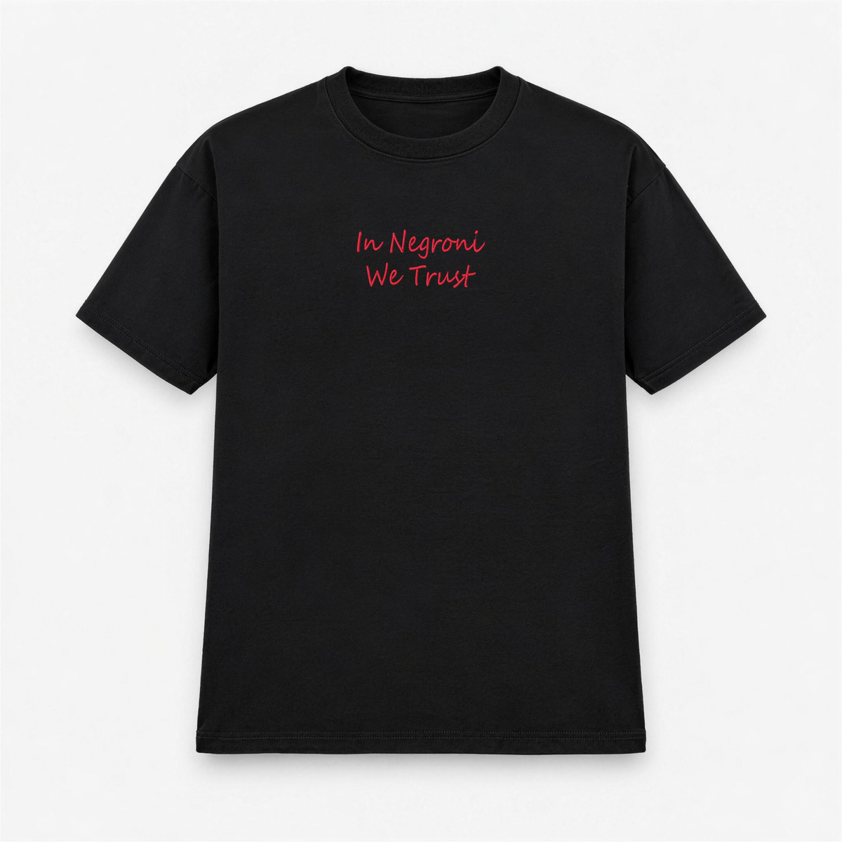 T-shirt Uomo Ricamata "In Negroni We Trust"