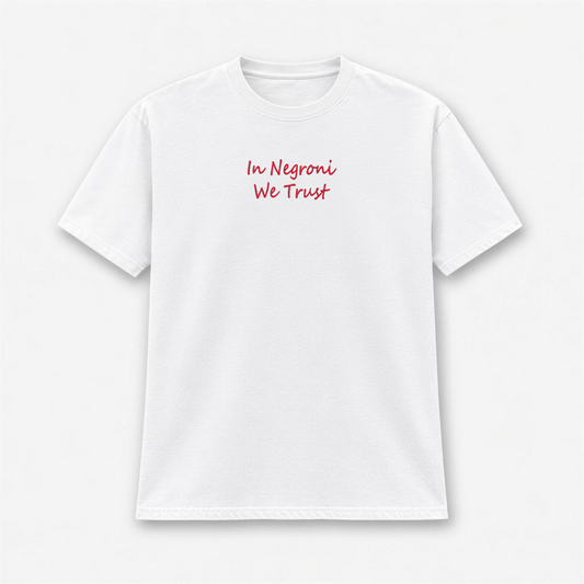 T-shirt Uomo Ricamata "In Negroni We Trust"