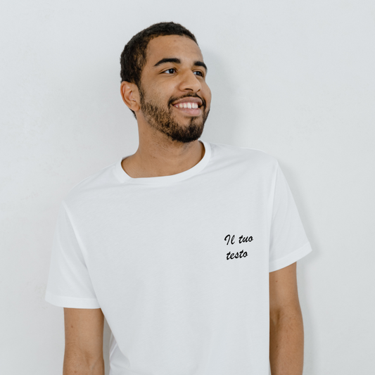 T-shirt Uomo con Ricamo Personalizzato Centrale o Lato Cuore