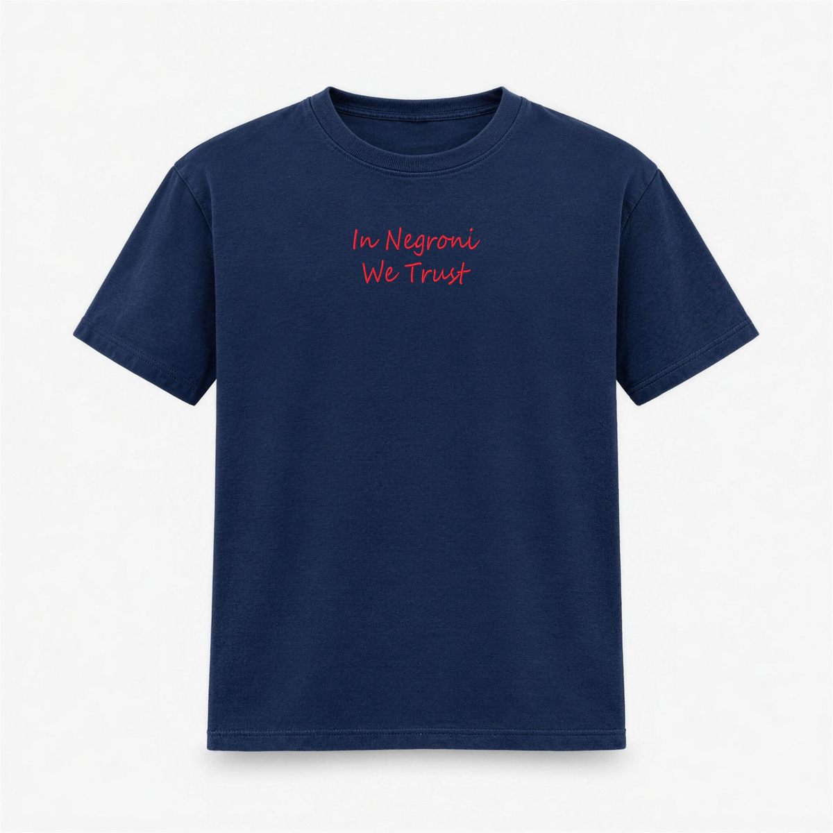T-shirt Uomo Ricamata "In Negroni We Trust"