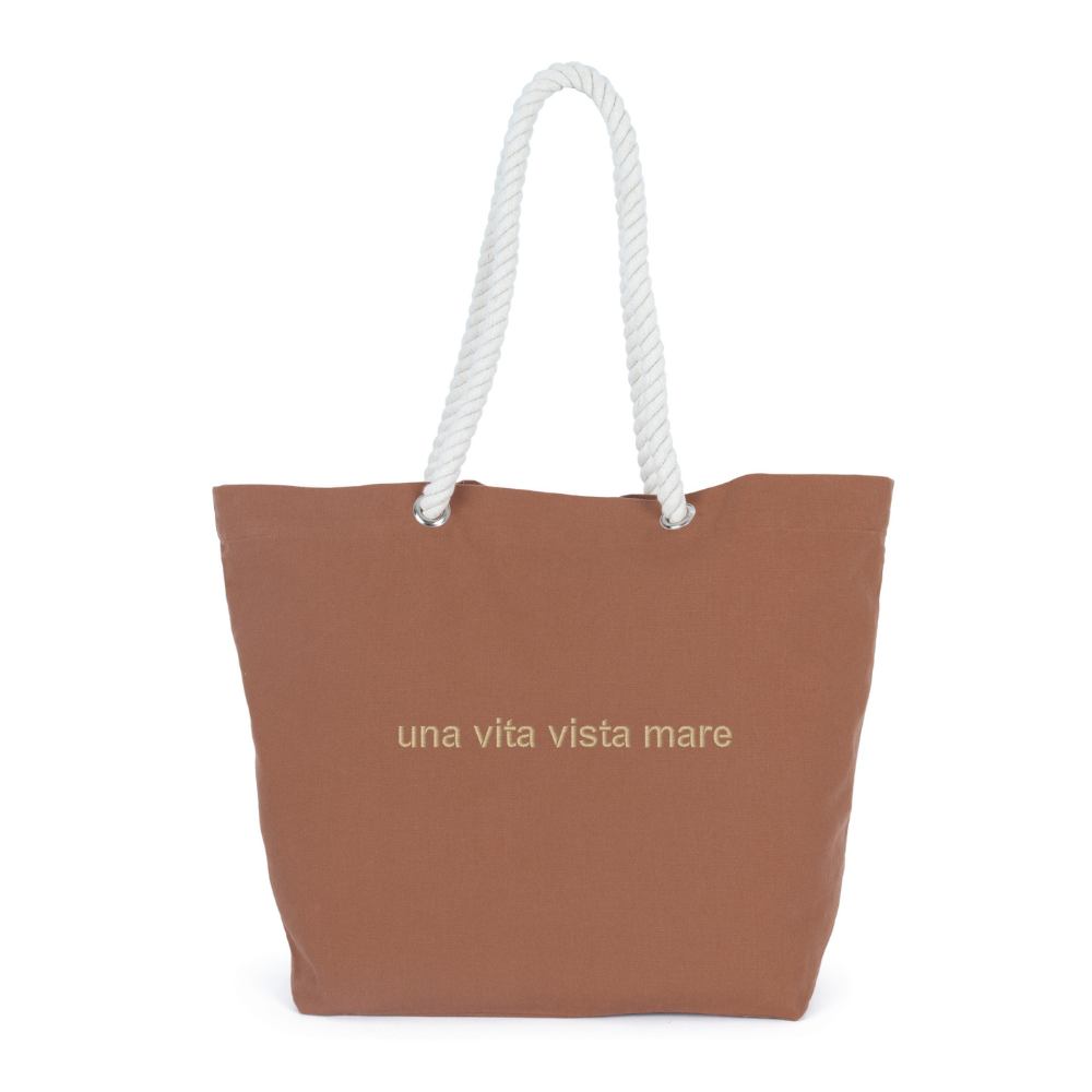 Borsa Ricamata "una vita vista mare"