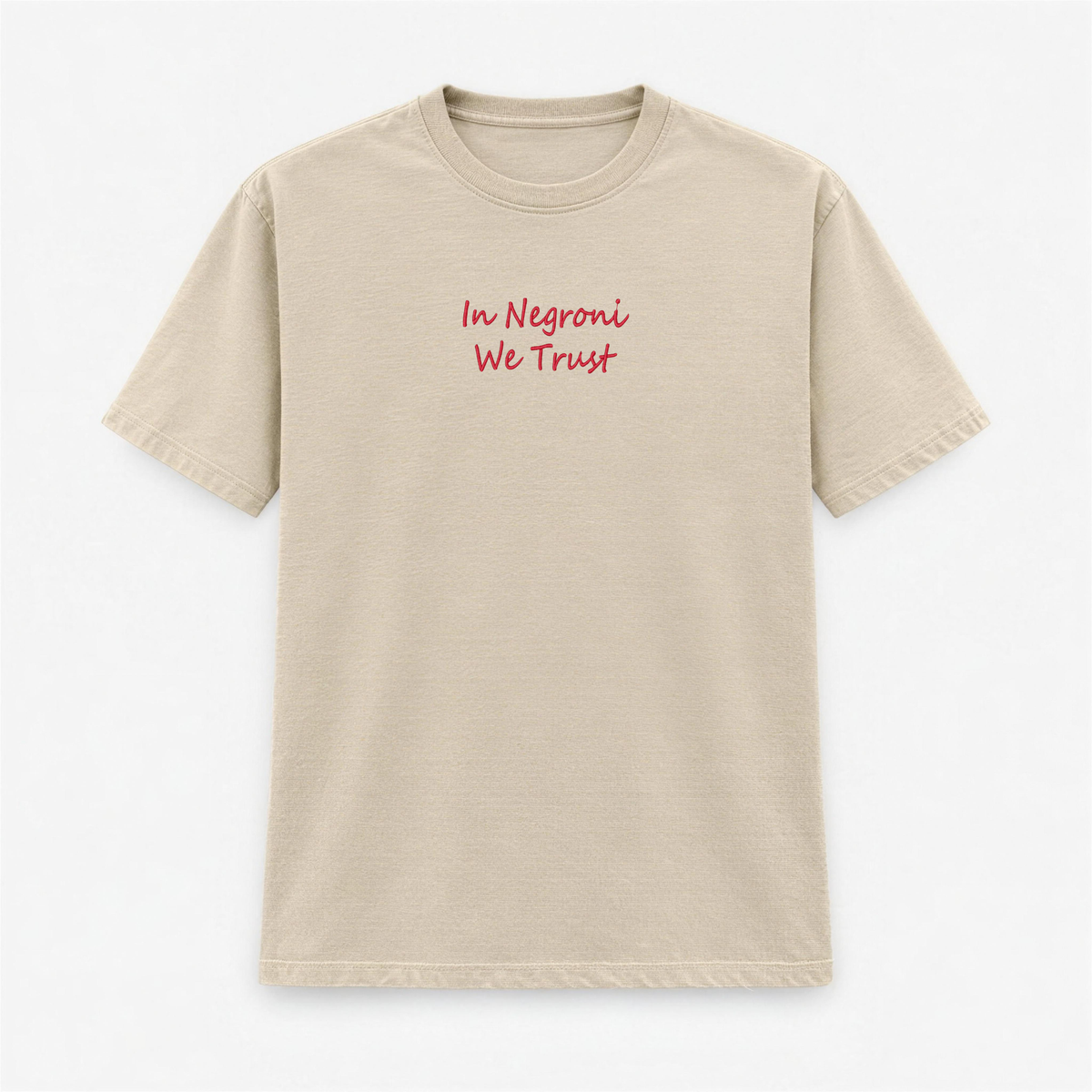 T-shirt Uomo Ricamata "In Negroni We Trust"