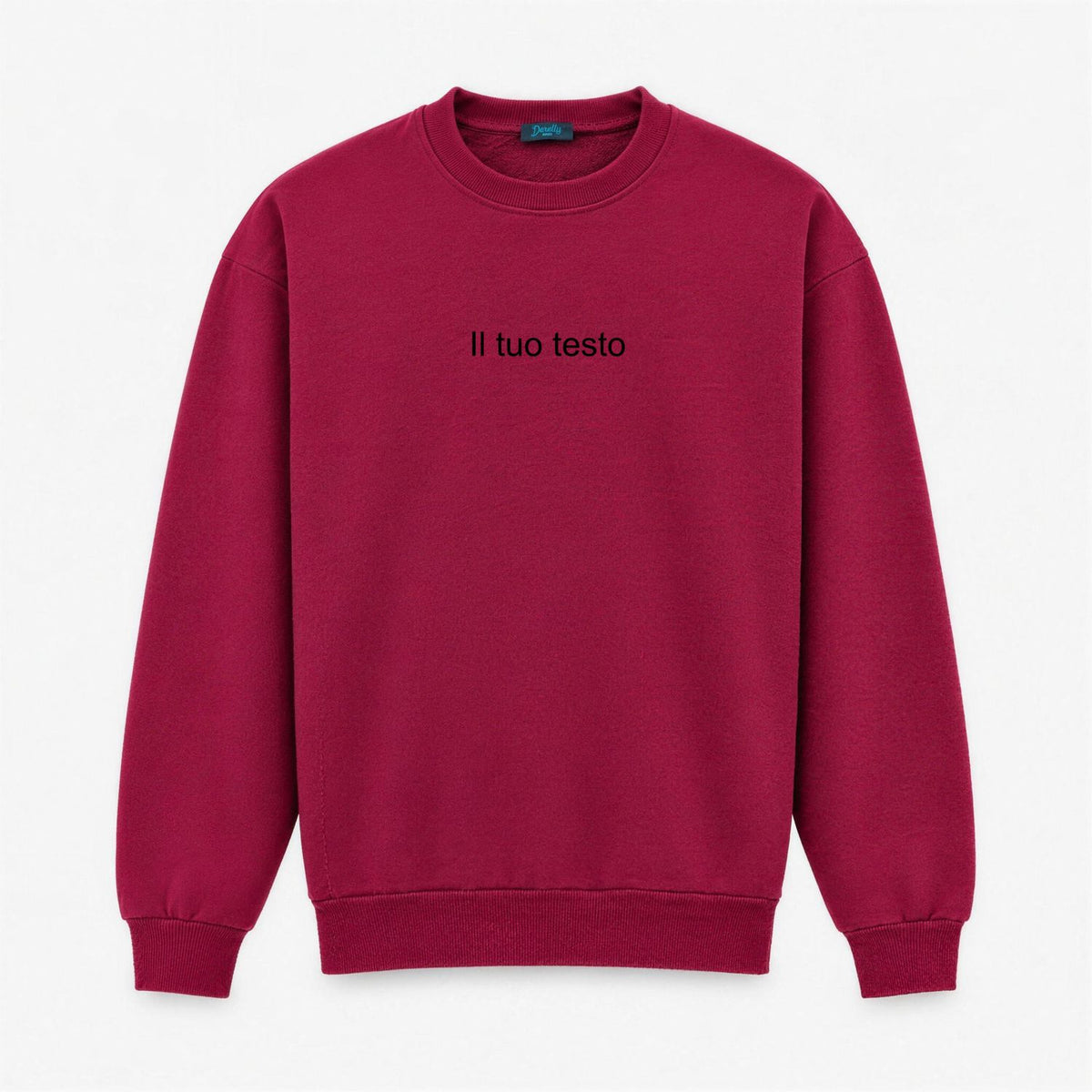 Men's Crewneck Sweatshirt with Personalized Embroidery on the Center or Side of the Heart