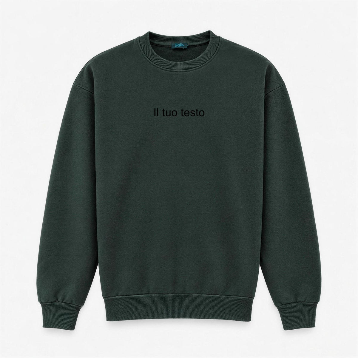 Men's Crewneck Sweatshirt with Personalized Embroidery on the Center or Side of the Heart