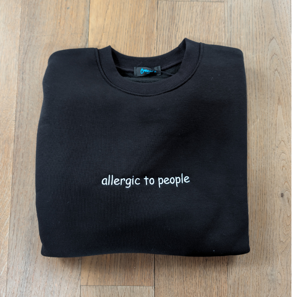 Felpa donna ricamata allergic to people