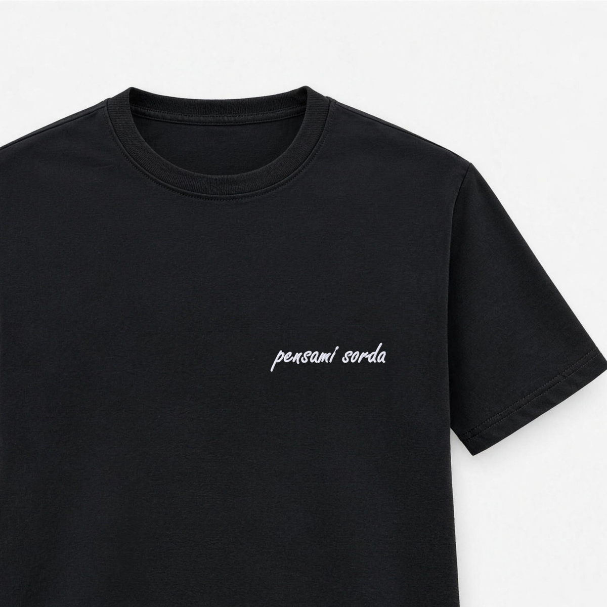 T-shirt Donna "pensami sorda" - Ricamo lato cuore