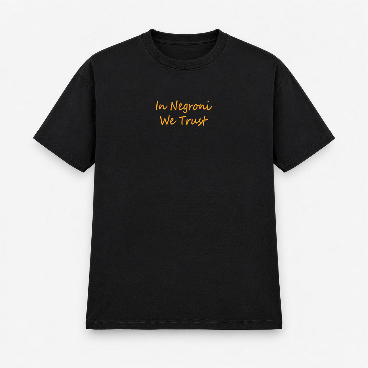 T-shirt Uomo Ricamata "In Negroni We Trust"
