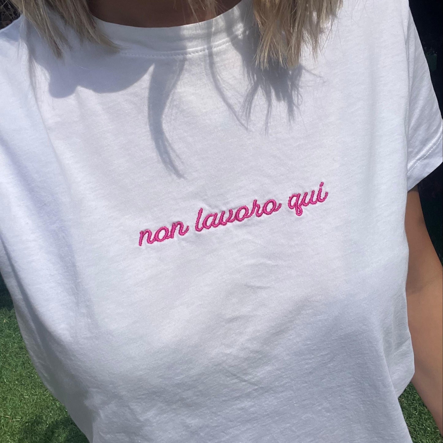 T-shirt Donna "non lavoro qui"