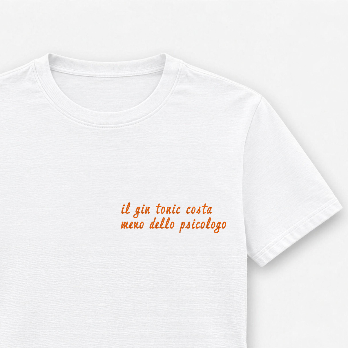 Women's embroidered T-shirt - gin and tonic costs less than a psychologist