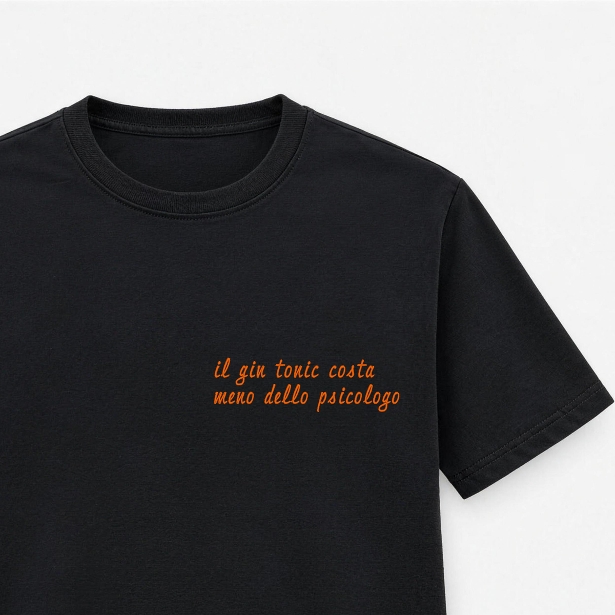 Women's embroidered T-shirt - gin and tonic costs less than a psychologist