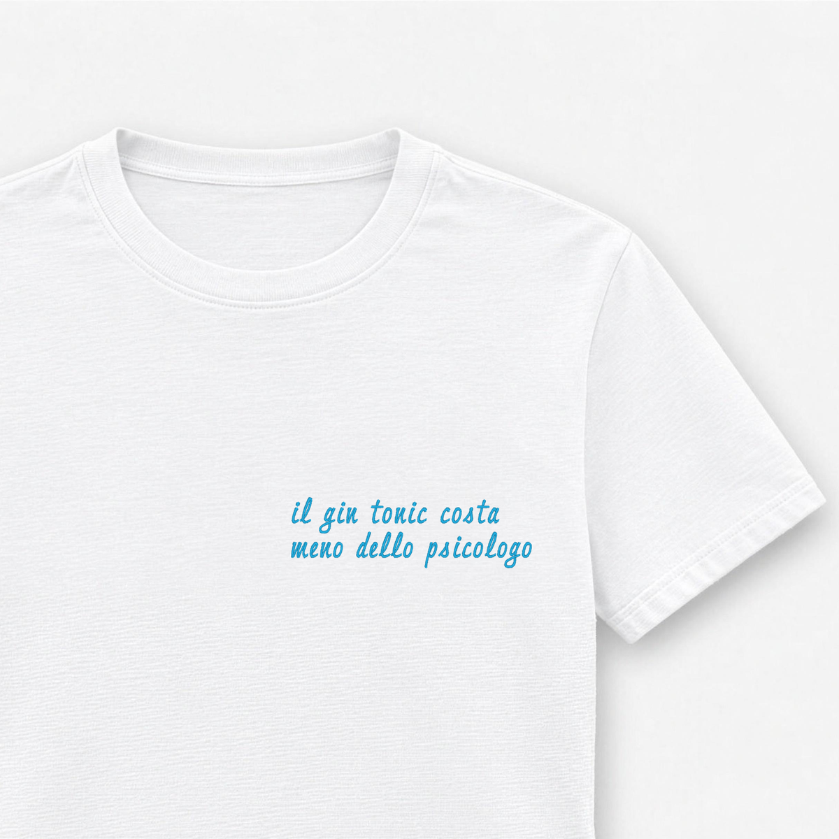 Women's embroidered T-shirt - gin and tonic costs less than a psychologist