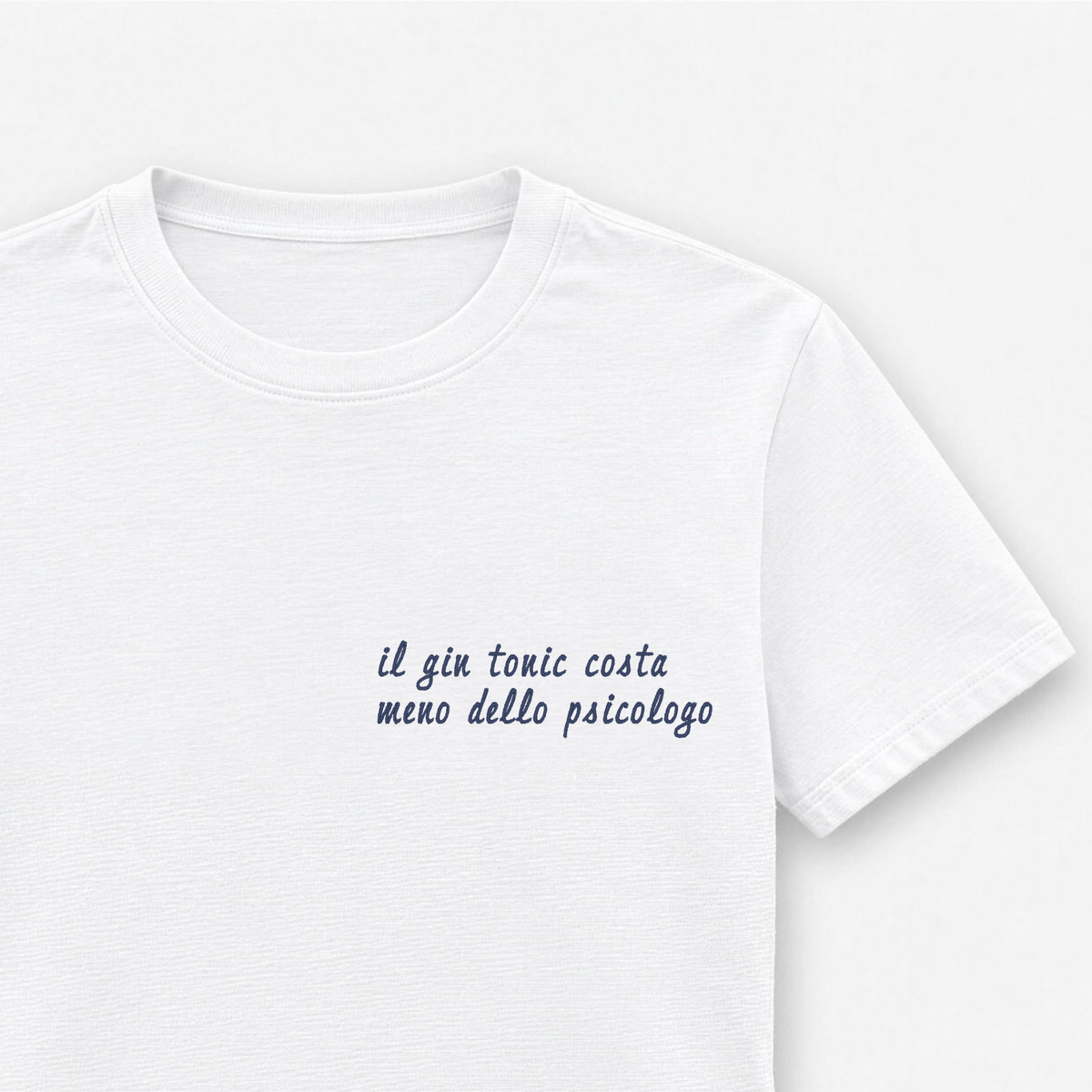 Women's embroidered T-shirt - gin and tonic costs less than a psychologist