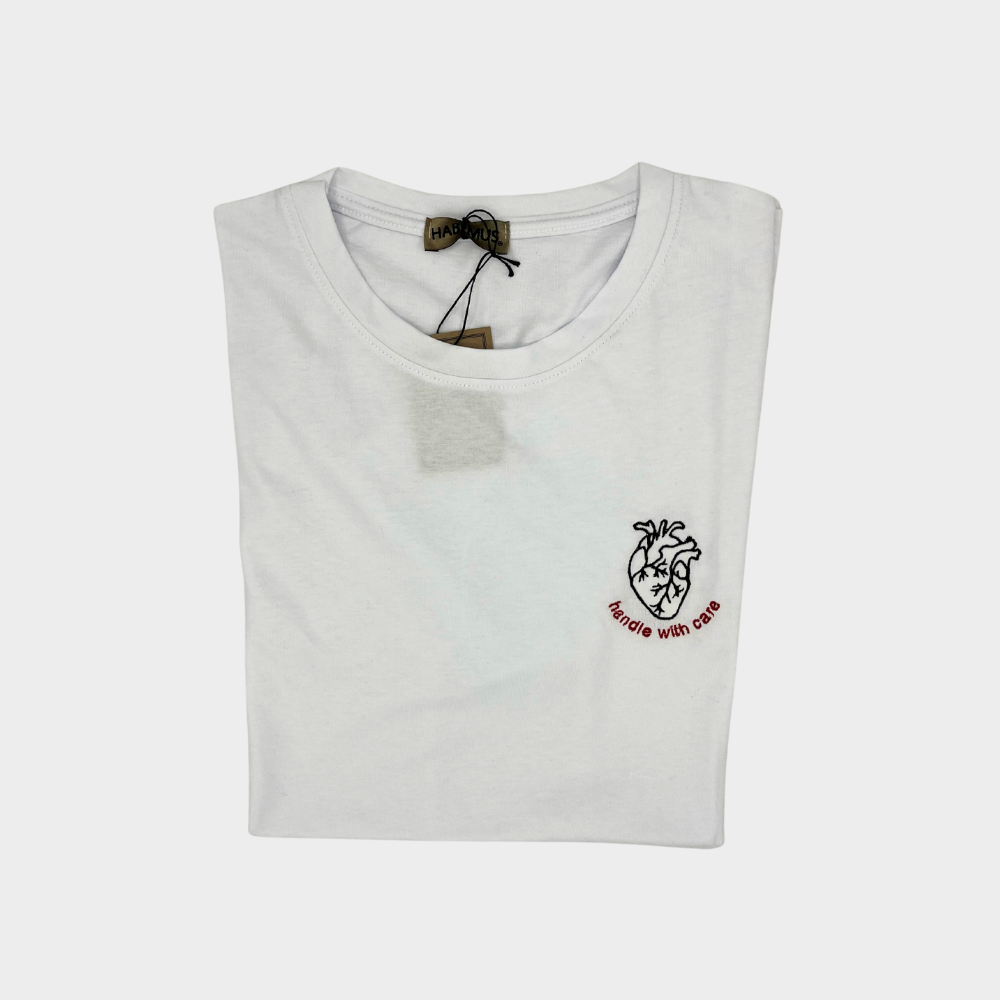 T-shirt Donna Ricamata con Cuore anatomico