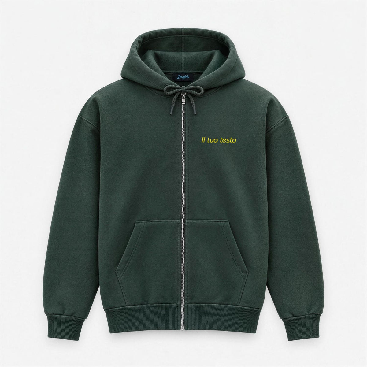Men's Personalized Zip-Up Hoodie – Heart-Side Embroidery