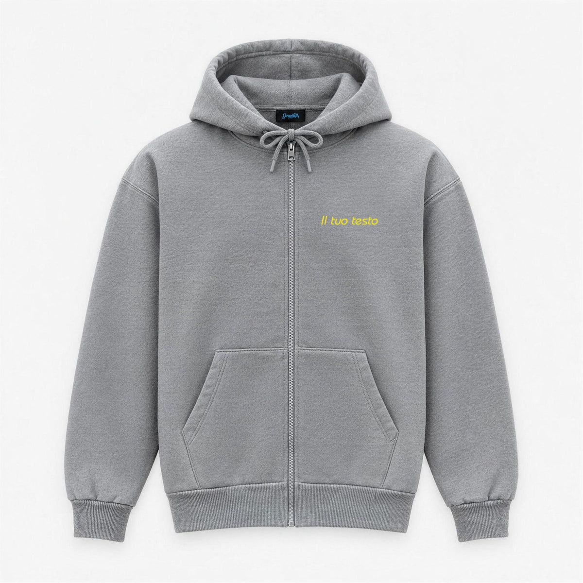 Men's Personalized Zip-Up Hoodie – Heart-Side Embroidery