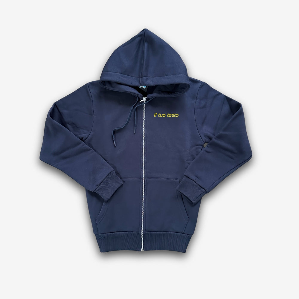 Felpa Uomo con Zip e Cappuccio Personalizzata – Ricamo lato cuore