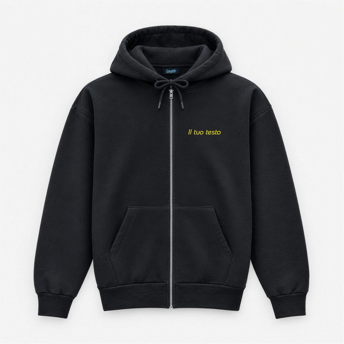 Men's Personalized Zip-Up Hoodie – Heart-Side Embroidery