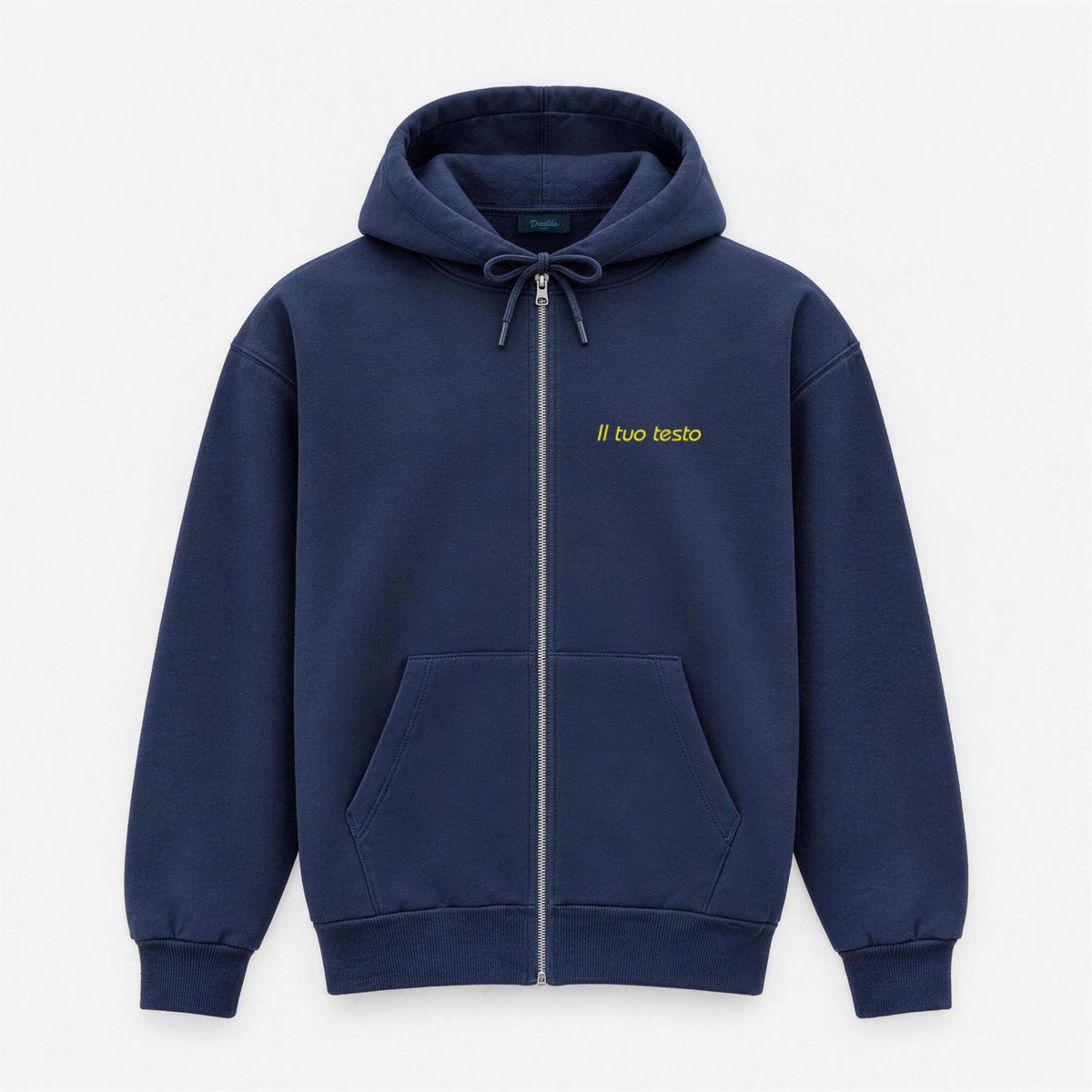 Men's Personalized Zip-Up Hoodie – Heart-Side Embroidery
