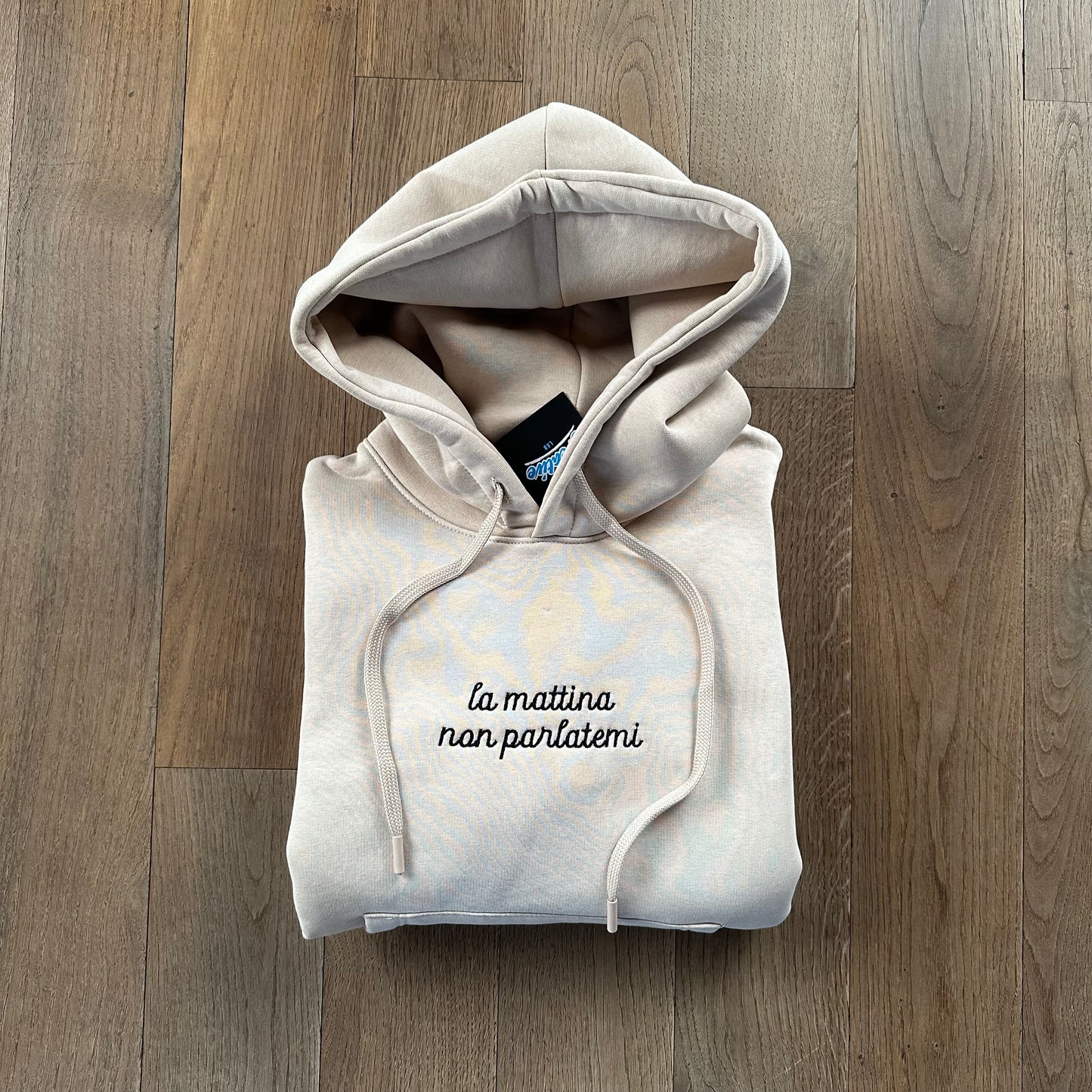 Felpa Donna con Cappuccio "la mattina non parlatemi" – Ricamo centrale