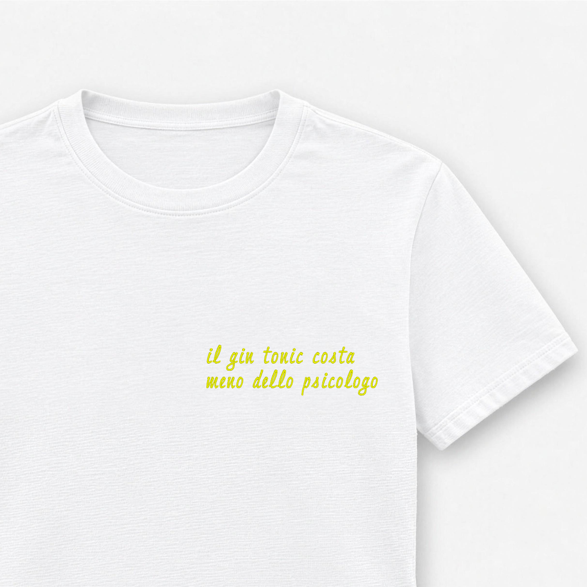 Women's embroidered T-shirt - gin and tonic costs less than a psychologist