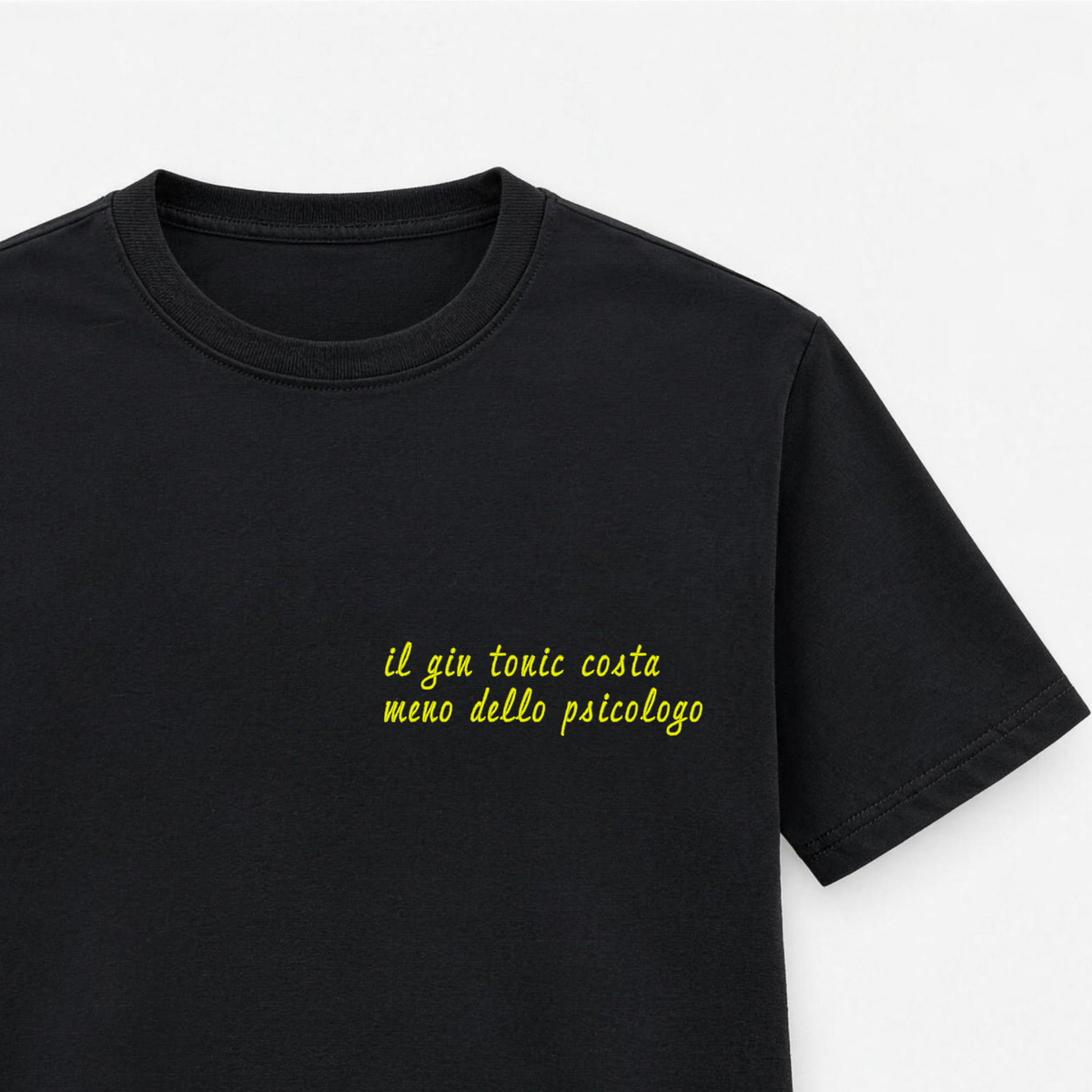 Women's embroidered T-shirt - gin and tonic costs less than a psychologist