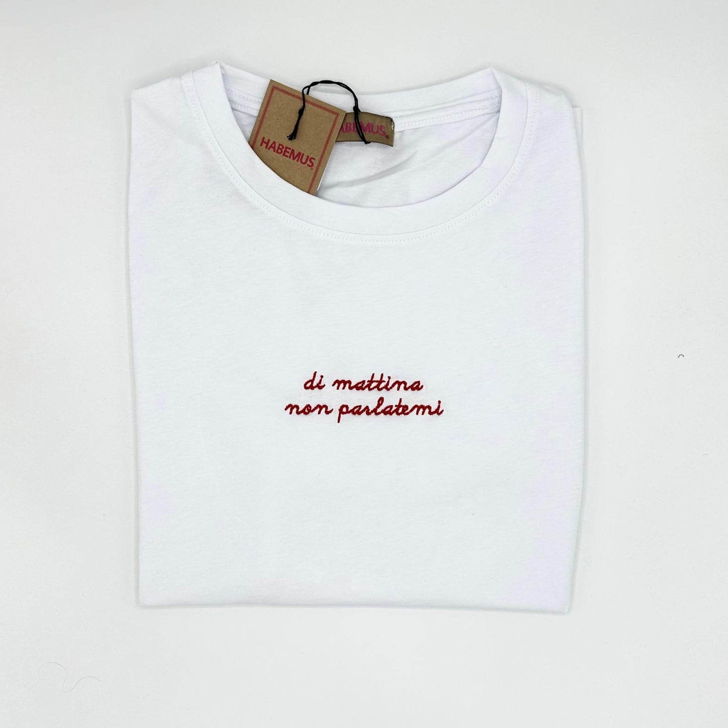 t-shirt ricamata di mattina non parlatemi