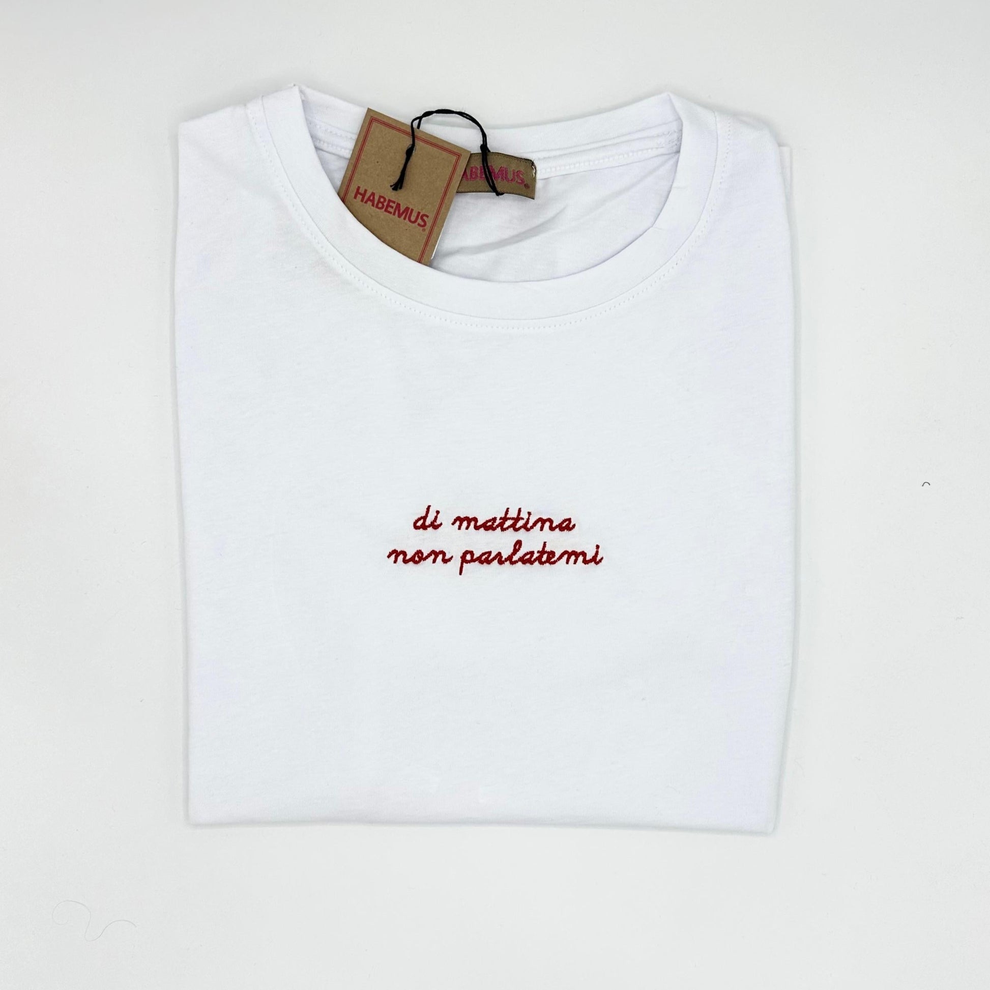 t-shirt ricamata di mattina non parlatemi