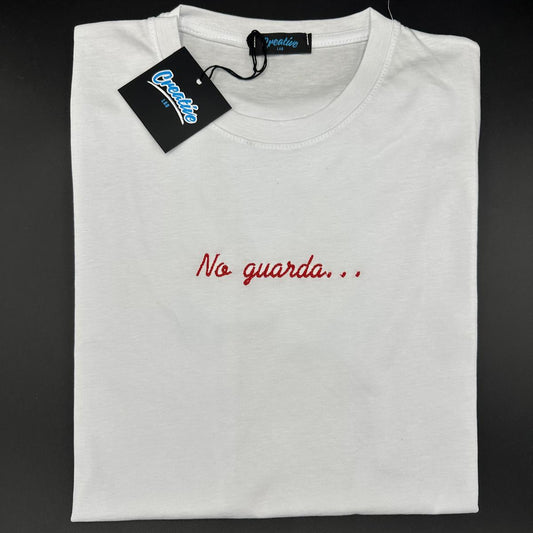 T-shirt donna "No guarda..." – Ricamo centrale