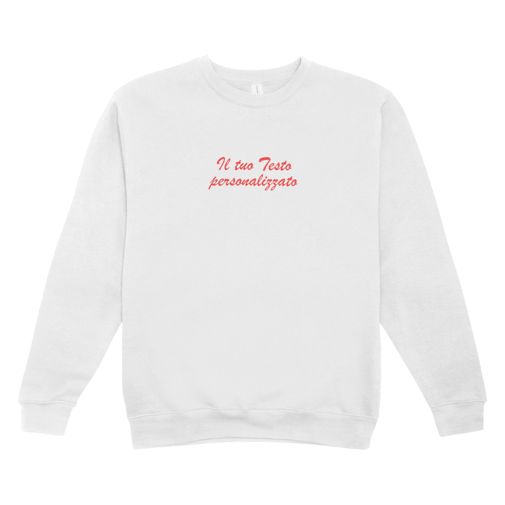 Felpa Donna Girocollo Personalizzata con Ricamo Centrale o Lato Cuore