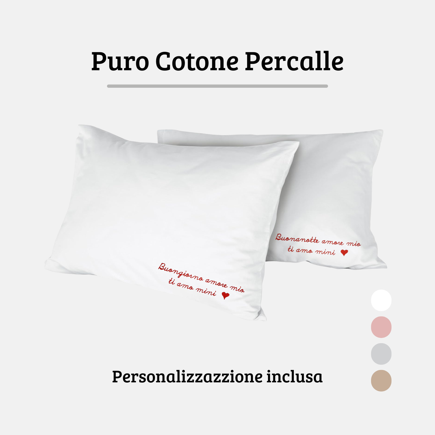 Coppia Federe Ricamate Premium (cotone percalle)
