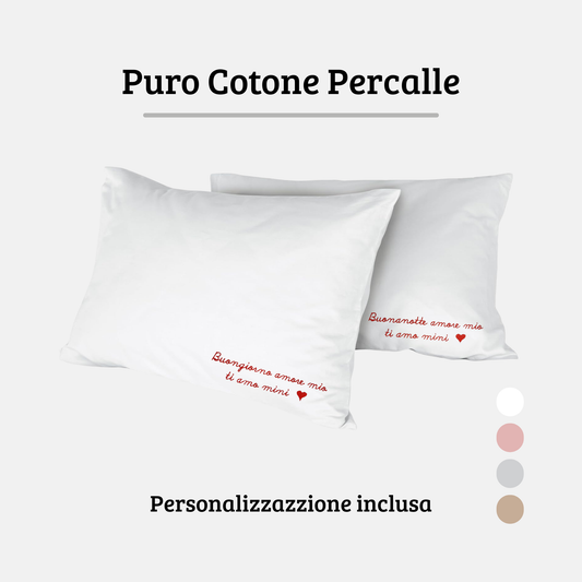 Coppia Federe Ricamate Premium (cotone percalle)